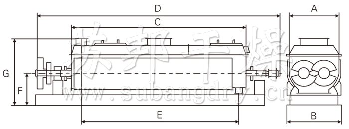 空心桨叶干燥机结构示意图